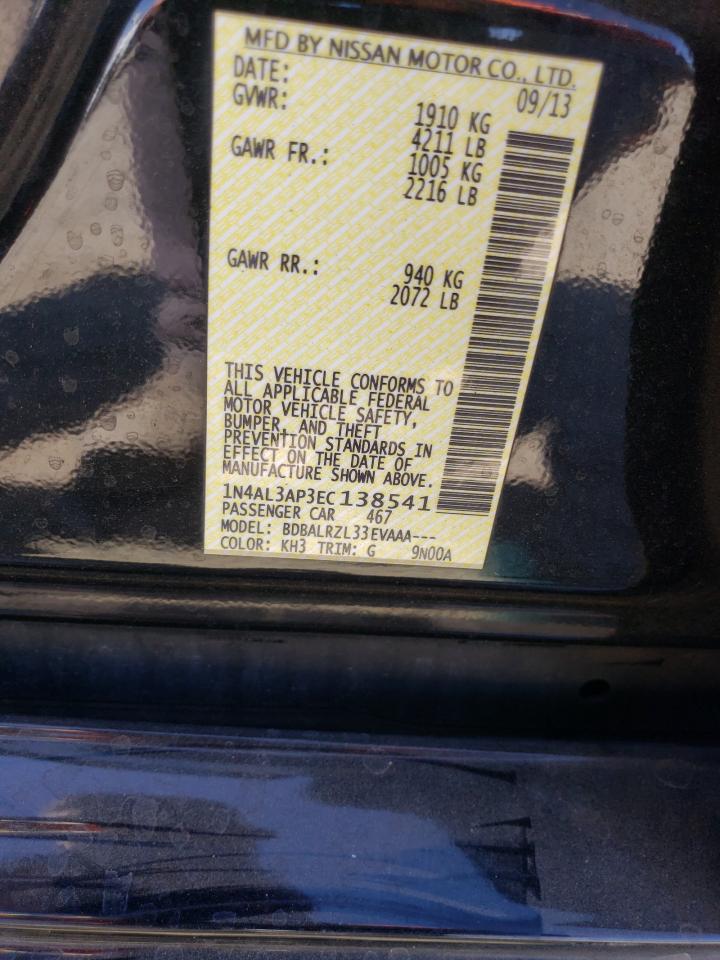 2014 Nissan Altima 2.5 VIN: 1N4AL3AP3EC138541 Lot: 81334055