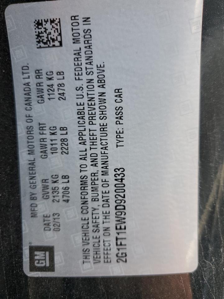 2013 Chevrolet Camaro 2Ss VIN: 2G1FT1EW9D9200433 Lot: 80942365