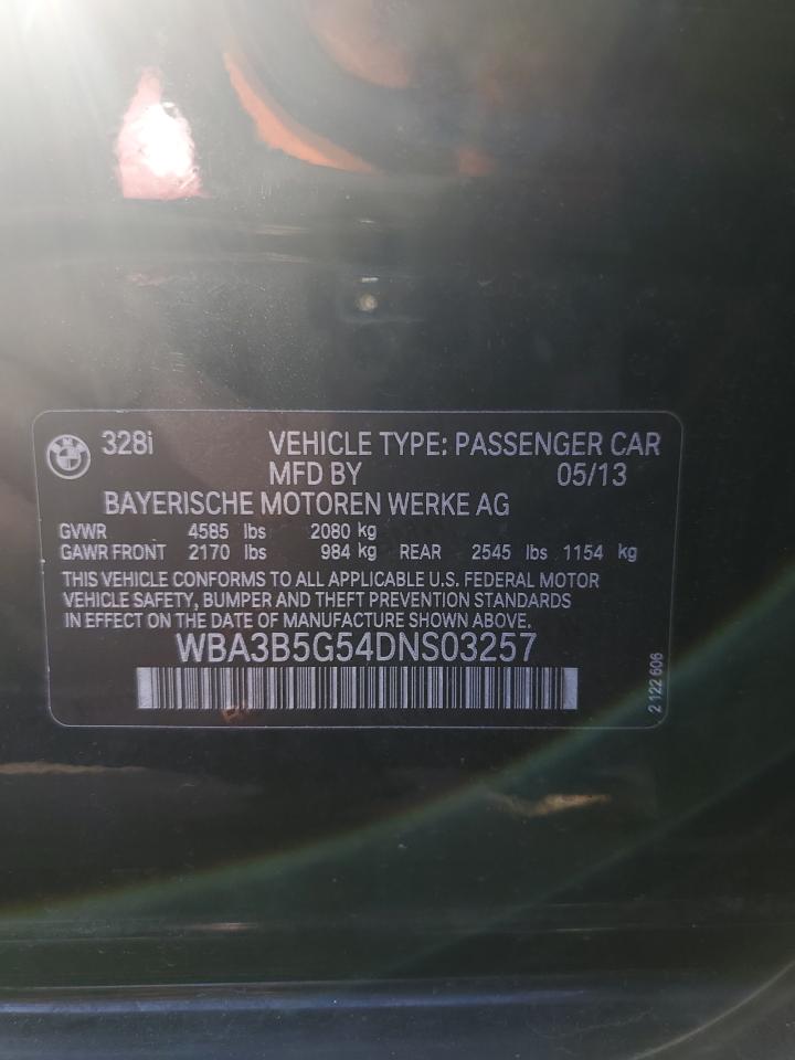 2013 BMW 328 Xi Sulev VIN: WBA3B5G54DNS03257 Lot: 84257555