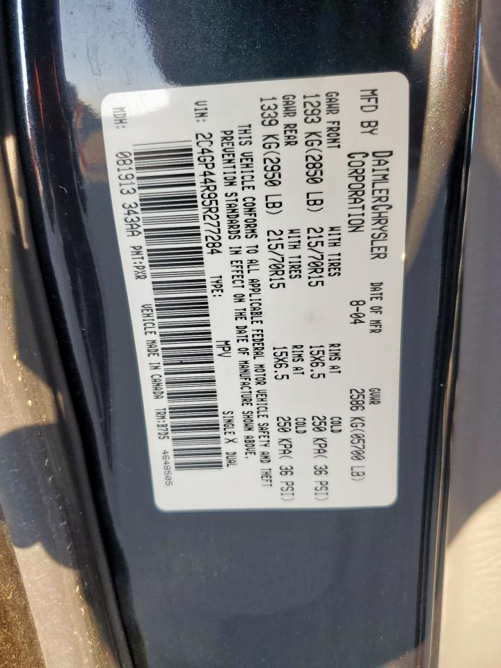 2005 Chrysler Town & Country Lx VIN: 2C4GP44R95R277284 Lot: 80938085