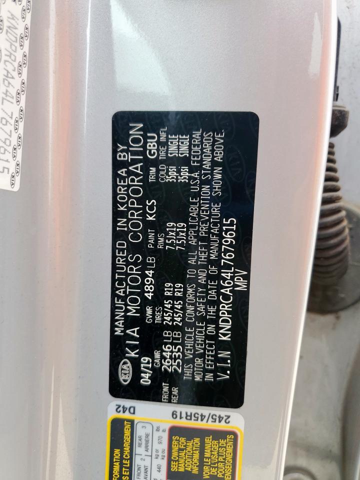 2020 Kia Sportage Sx VIN: KNDPRCA64L7679615 Lot: 71511085