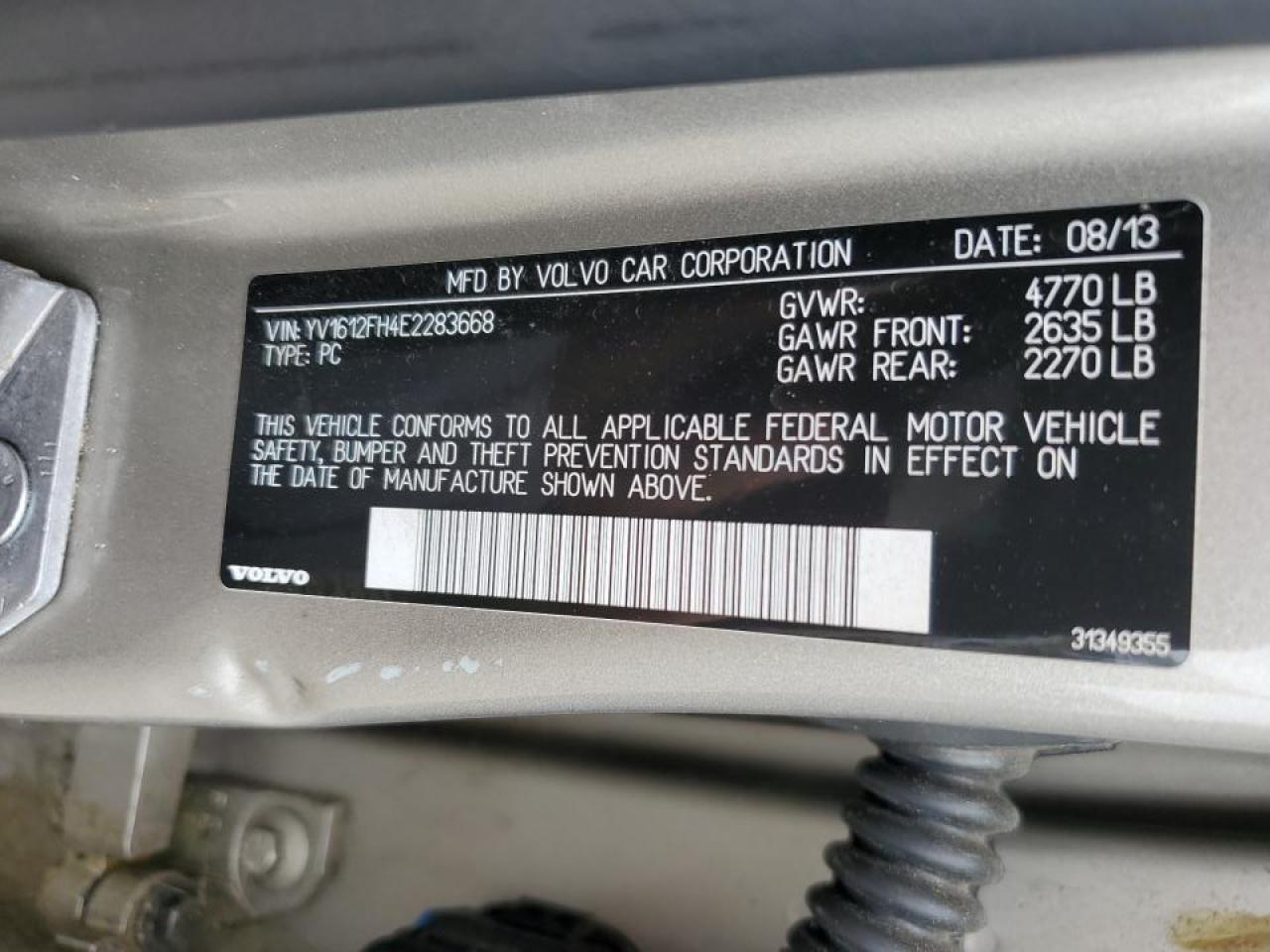 2014 Volvo S60 T5 VIN: YV1612FH4E2283668 Lot: 80115725