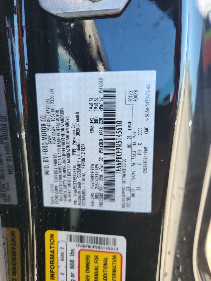 2022 Ford Mustang Gt VIN: 1FA6P8CF9N5145610 Lot: 84439525