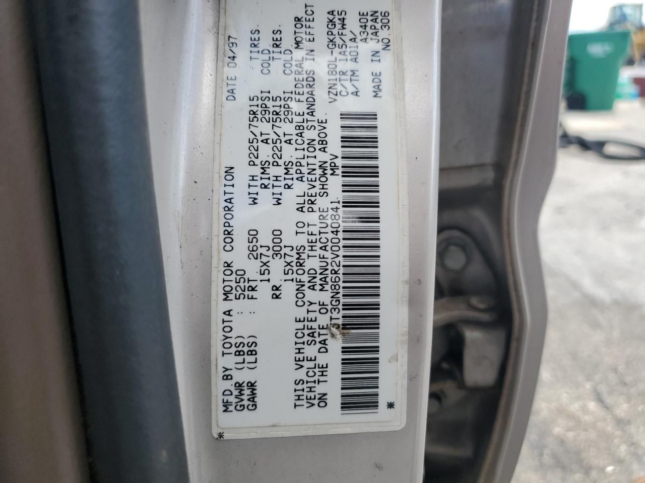 1997 Toyota 4Runner Sr5 VIN: JT3GN86R2V0040841 Lot: 71212505