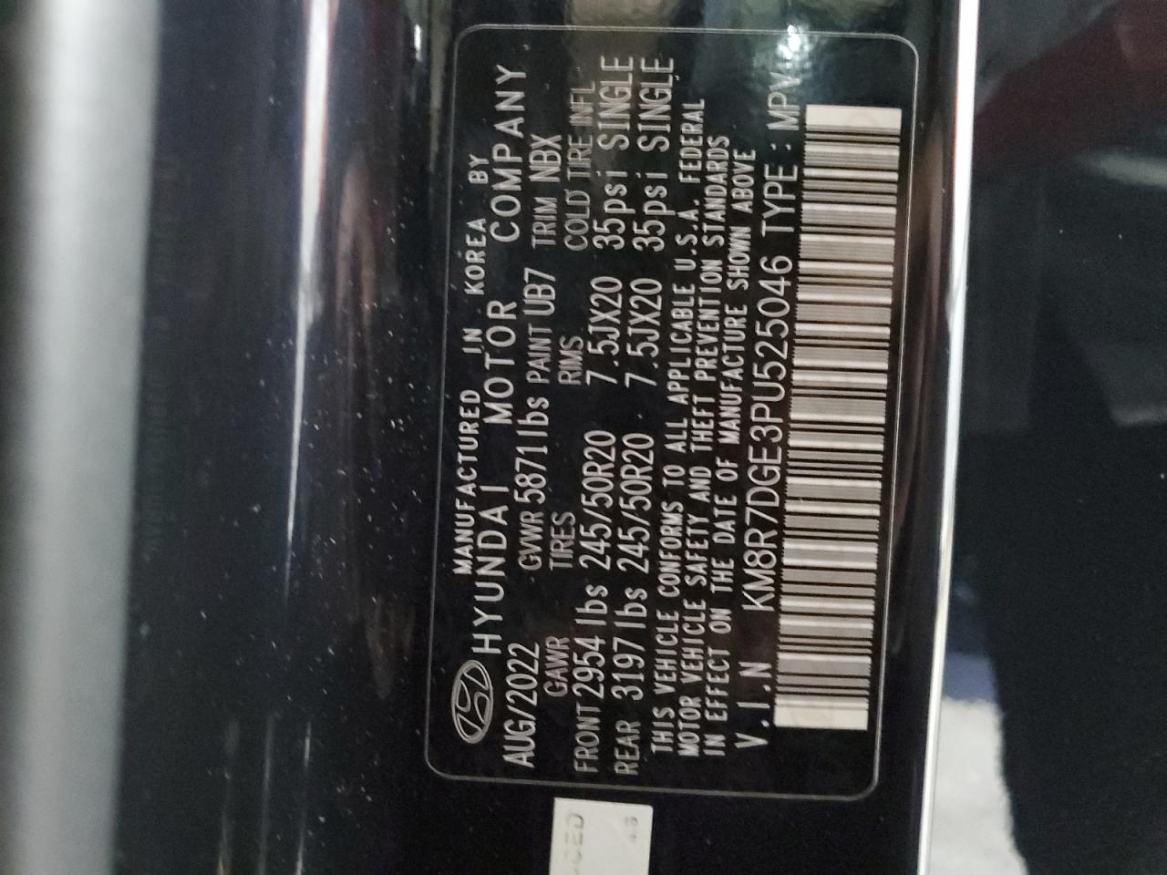 2023 Hyundai Palisade Calligraphy VIN: KM8R7DGE3PU525046 Lot: 81265755