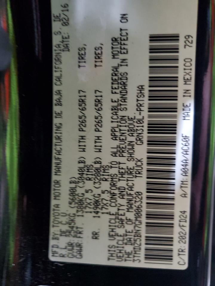 2016 Toyota Tacoma Double Cab VIN: 3TMDZ5BN7GM006320 Lot: 81449085