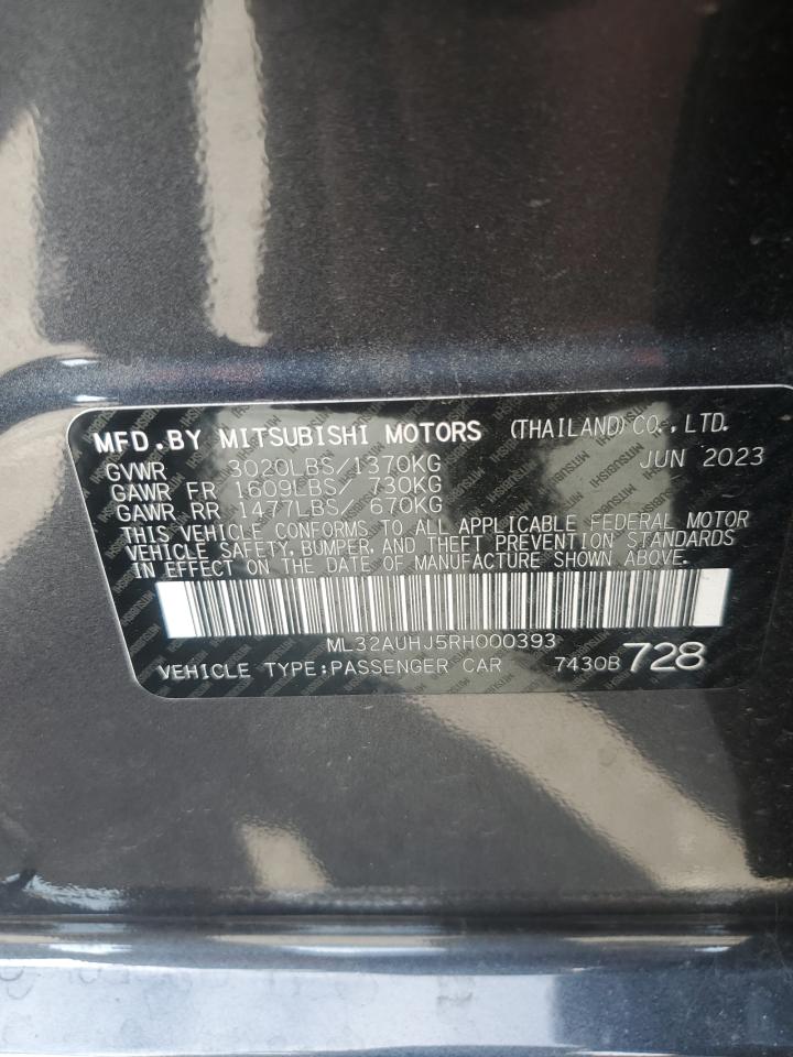 2024 Mitsubishi Mirage Es VIN: ML32AUHJ5RH000393 Lot: 80752255