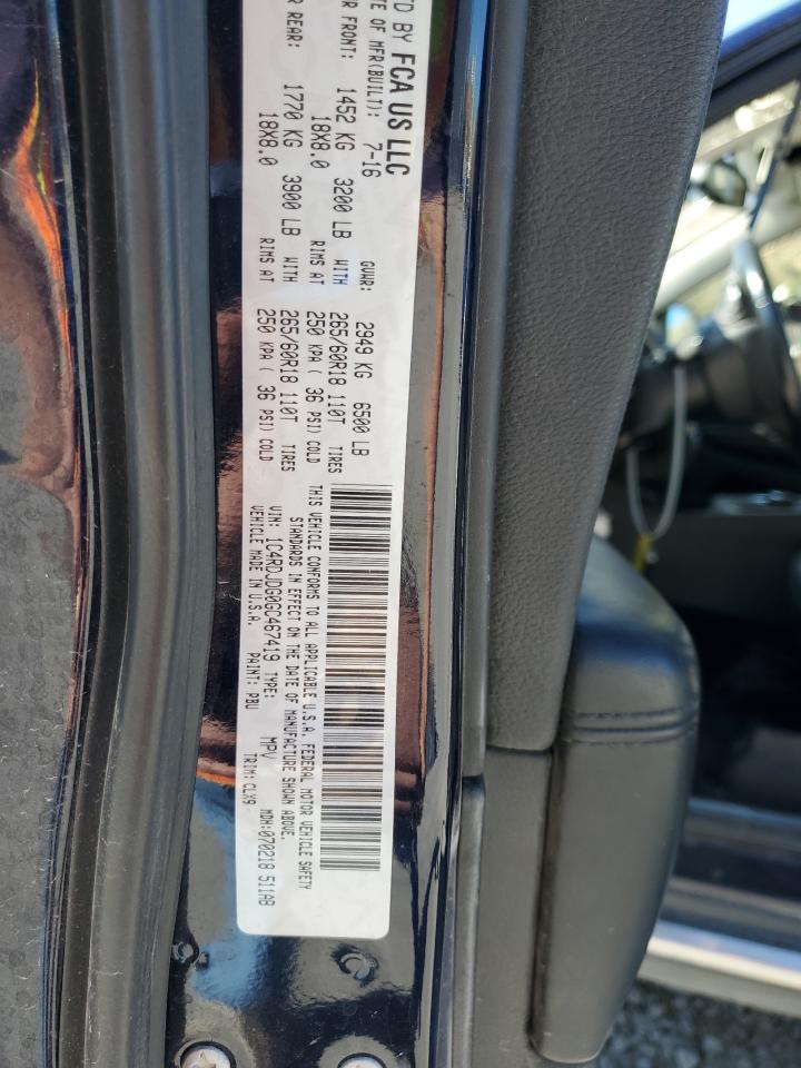 2016 Dodge Durango Limited VIN: 1C4RDJDG0GC467419 Lot: 80949035