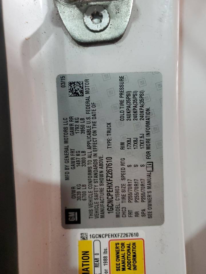 2015 Chevrolet Silverado C1500 VIN: 1GCNCPEHXFZ267610 Lot: 81806775