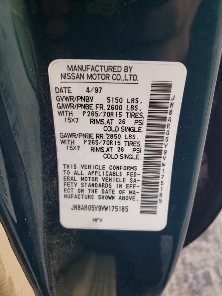 1997 Nissan Pathfinder Le VIN: JN8AR05Y9VW175185 Lot: 83964695