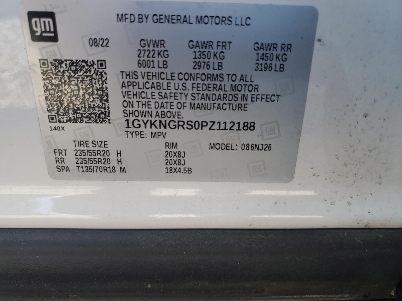 2023 Cadillac Xt5 Sport VIN: 1GYKNGRS0PZ112188 Lot: 81758115