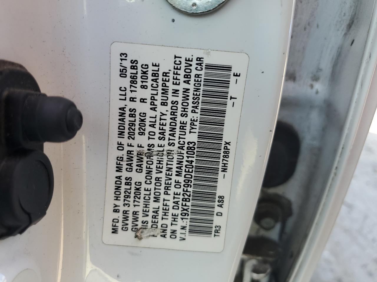 2013 Honda Civic Exl VIN: 19XFB2F99DE041083 Lot: 71428405