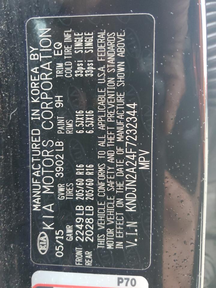 2015 Kia Soul VIN: KNDJN2A24F723244 Lot: 71774955