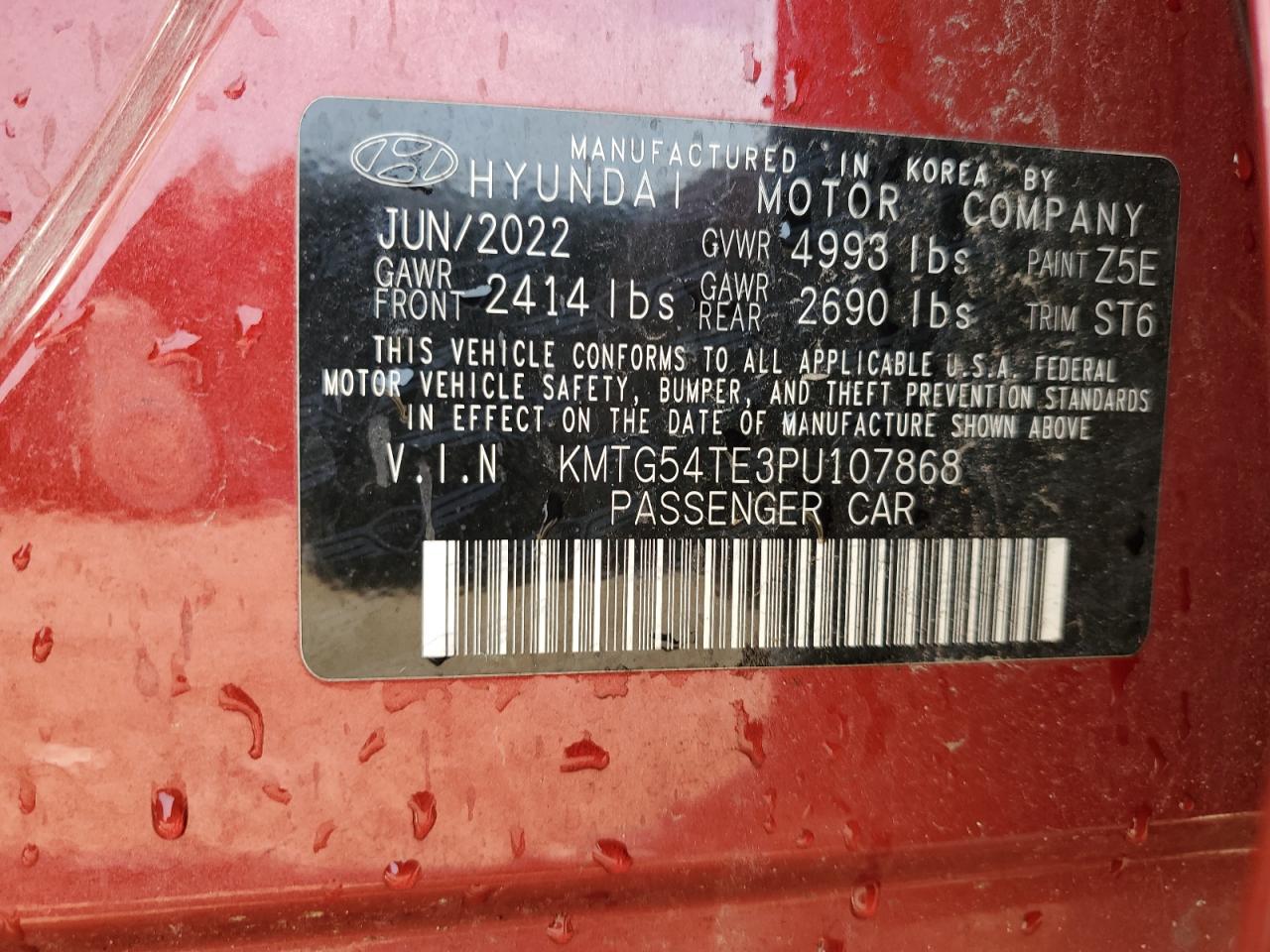 2023 Genesis G70 Base VIN: KMTG54TE3PU107868 Lot: 72075245