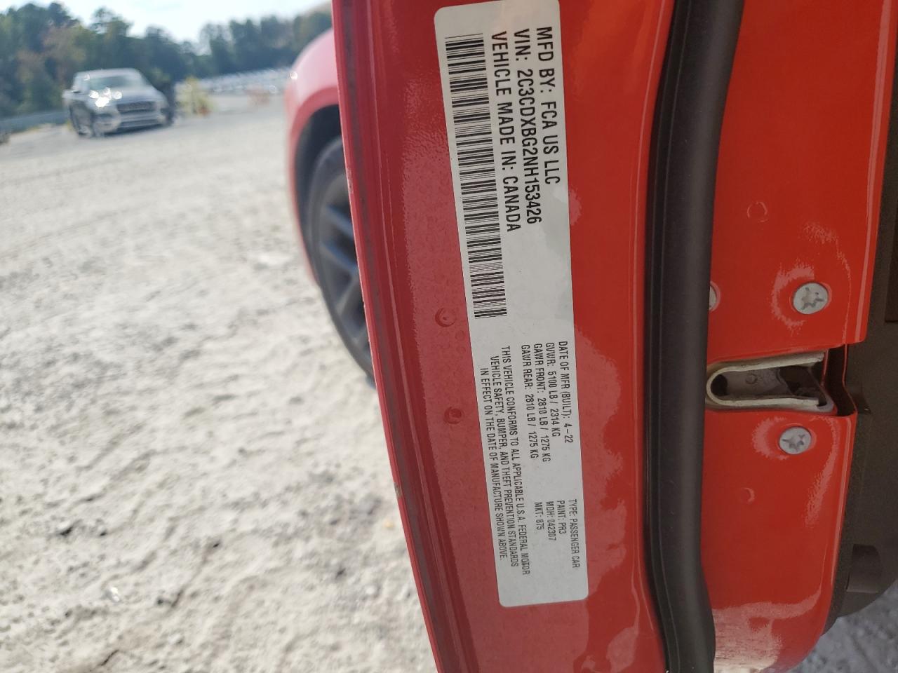 2022 Dodge Charger Sxt VIN: 2C3CDXBG2NH153426 Lot: 70894775