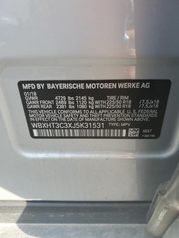 2018 BMW X1 xDrive28I VIN: WBXHT3C3XJ5K31531 Lot: 81478125