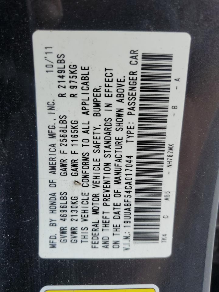 2012 Acura Tl VIN: 19UUA8F54CA017044 Lot: 80891365