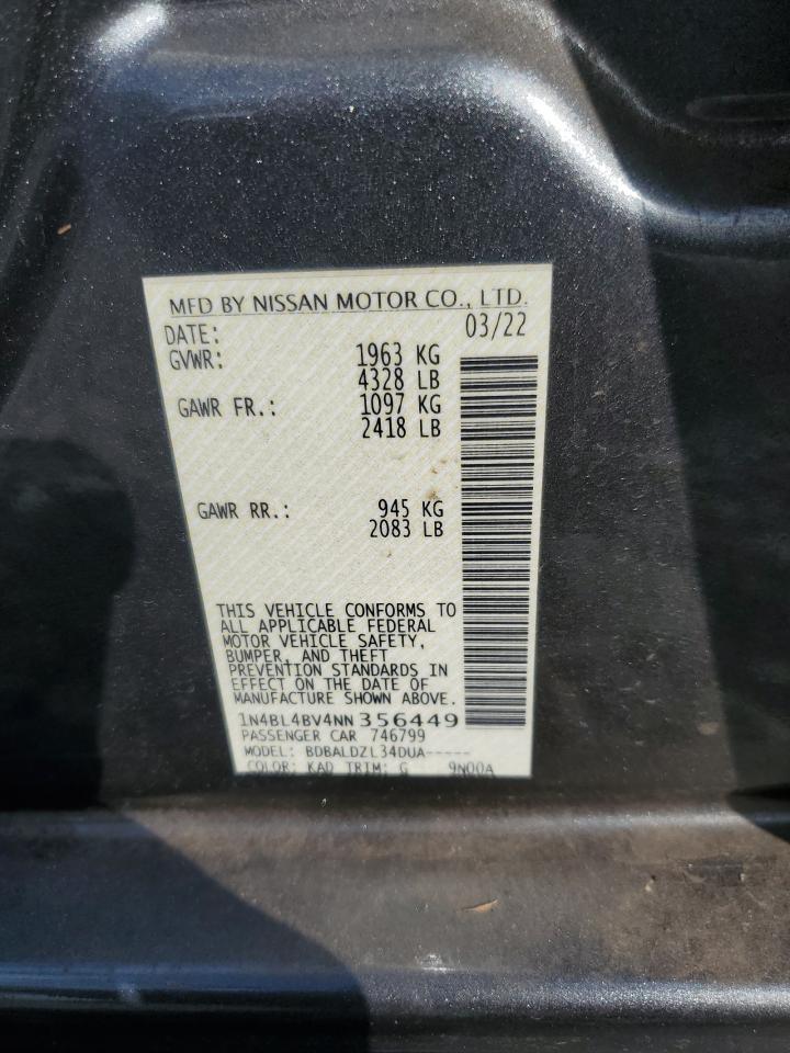 2022 Nissan Altima S VIN: 1N4BL4BV4NN356449 Lot: 81883855