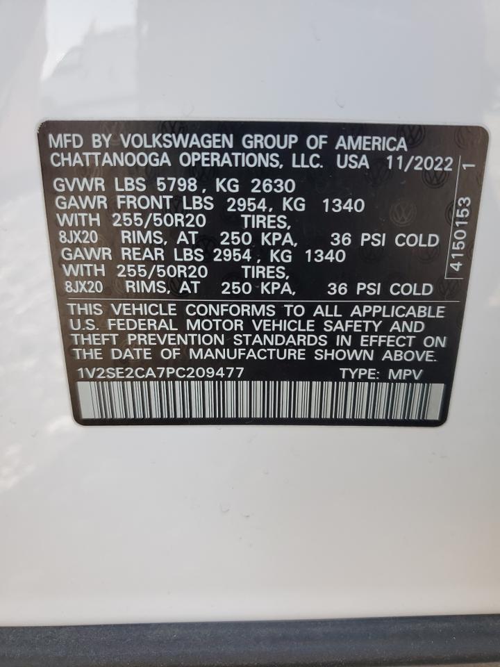 2023 Volkswagen Atlas Cross Sport Sel R-Line VIN: 1V2SE2CA7PC209477 Lot: 71176445