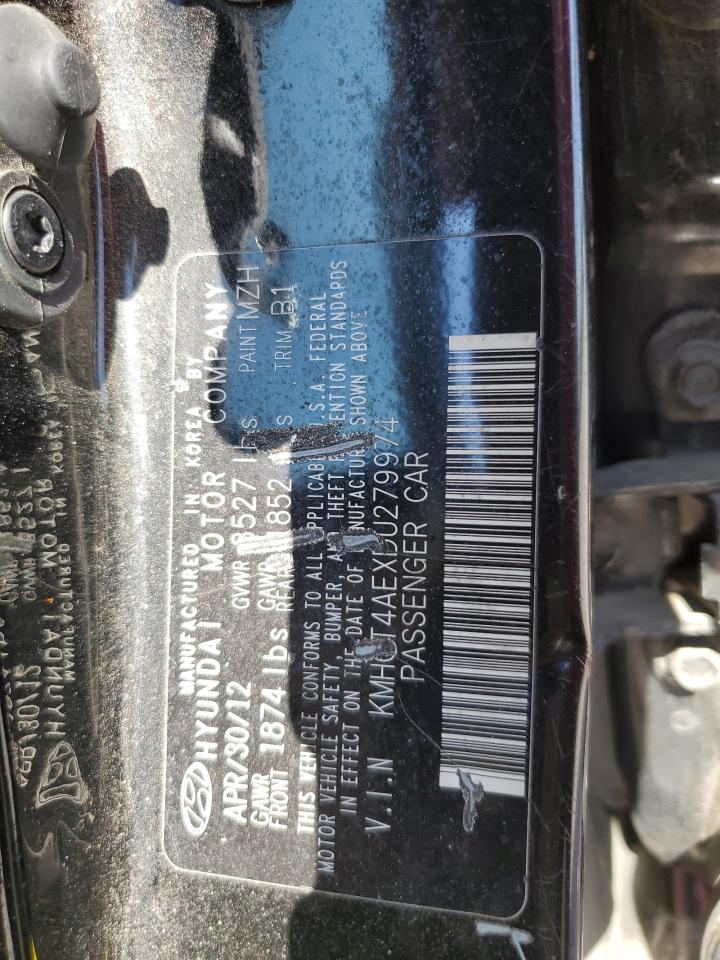 2013 Hyundai Accent Gls VIN: KMHCT4AEXDU279974 Lot: 80631075