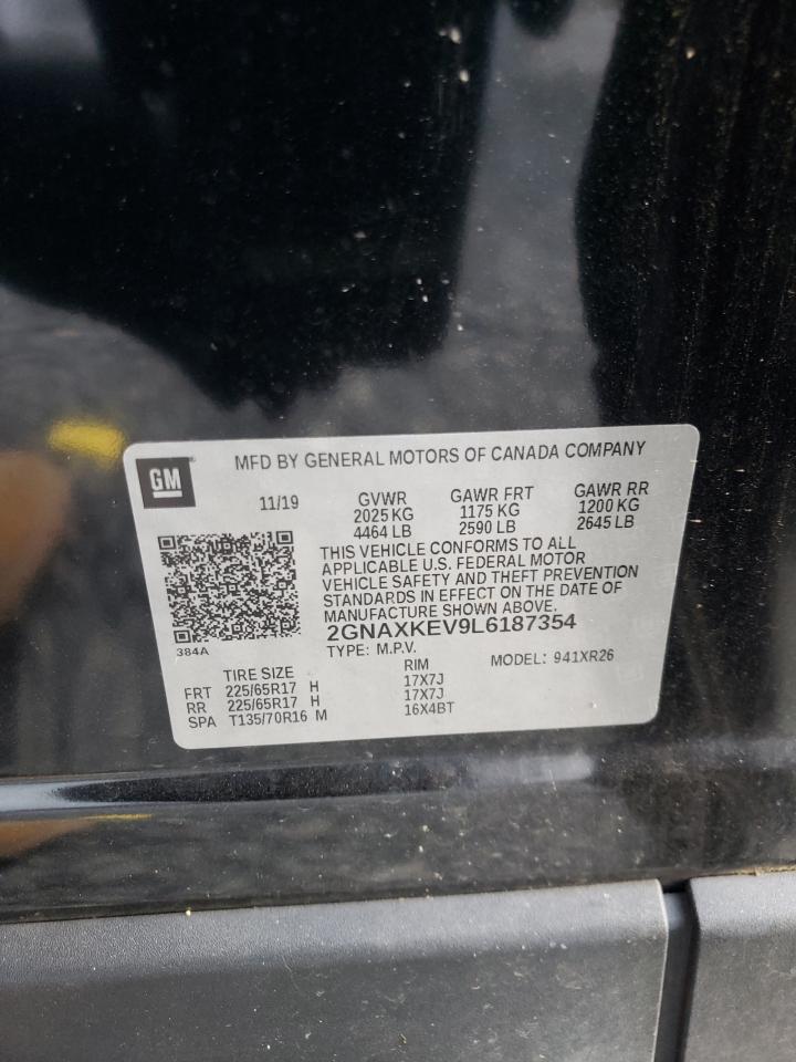 2020 Chevrolet Equinox Lt VIN: 2GNAXKEV9L6187354 Lot: 71468825