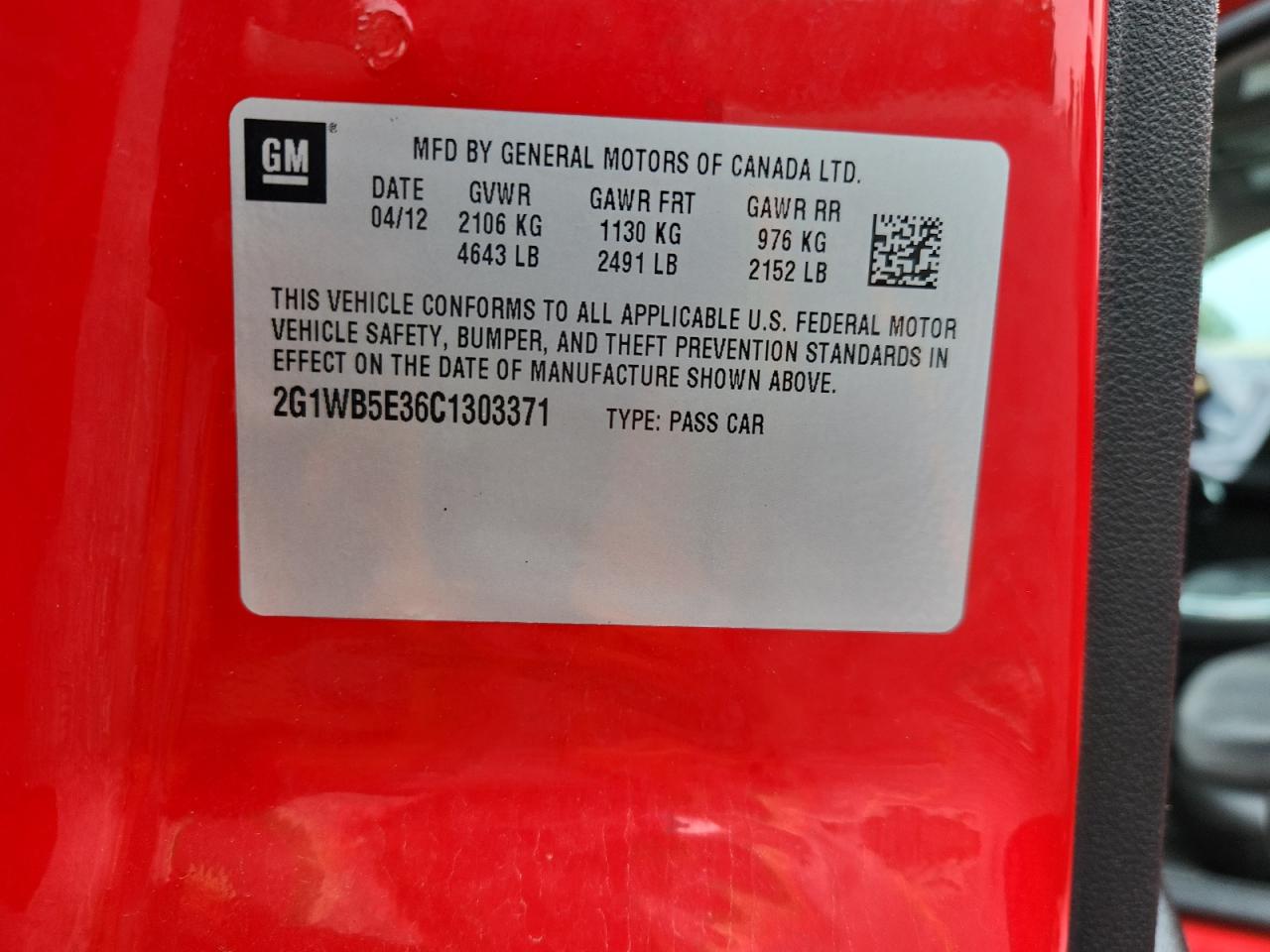 2012 Chevrolet Impala Lt VIN: 2G1WB5E36C1303371 Lot: 82142965