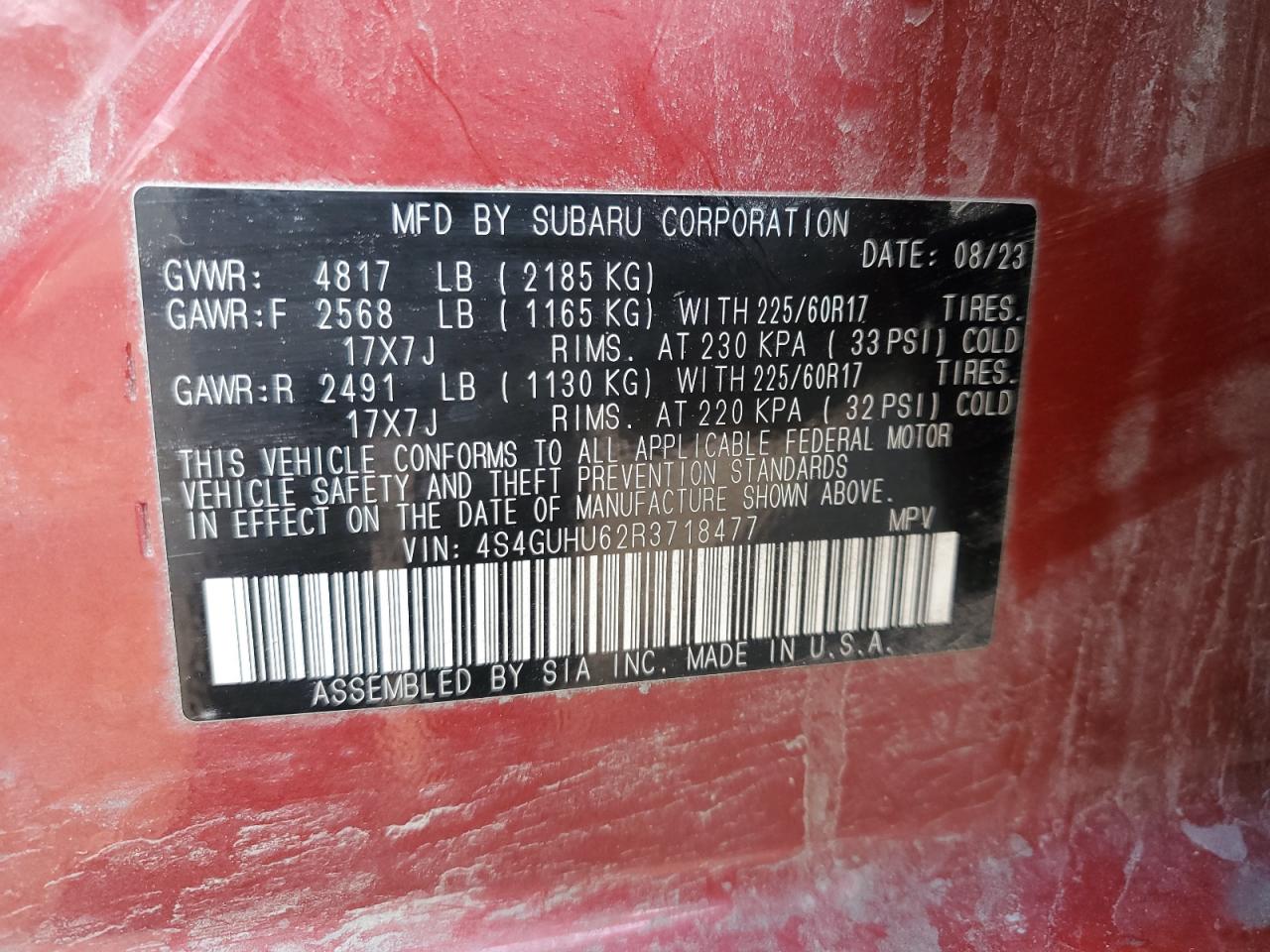 2024 Subaru Crosstrek Wilderness VIN: 4S4GUHU62R3718477 Lot: 71255075