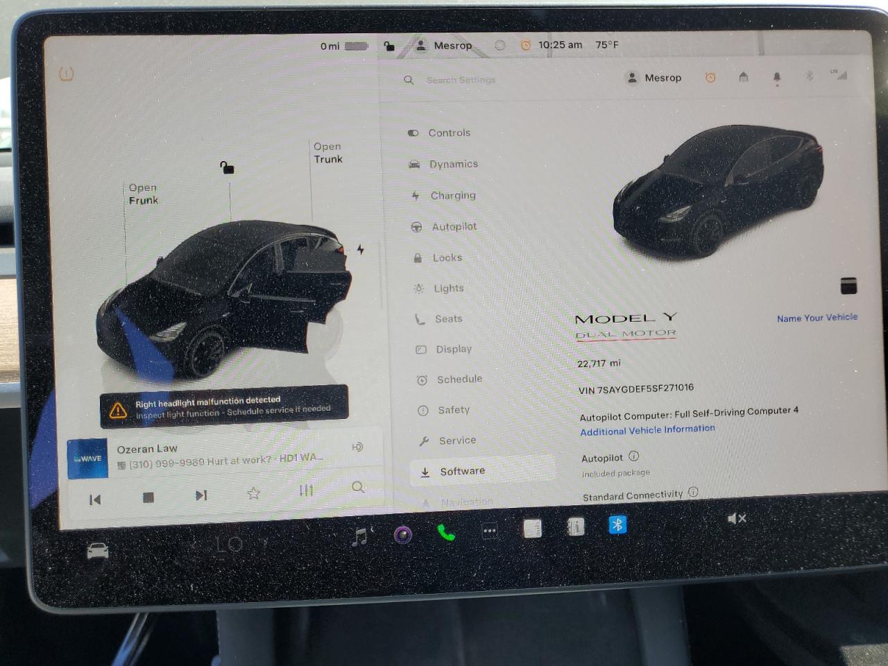 2025 Tesla Model Y VIN: 7SAYGDEF5SF271016 Lot: 71796055