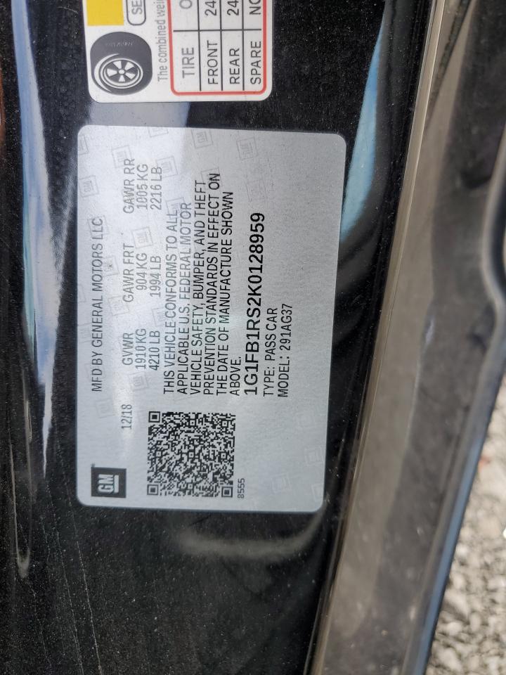 2019 Chevrolet Camaro Ls VIN: 1G1FB1RS2K0128959 Lot: 80245845