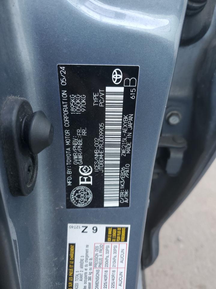 2024 Toyota Corolla Le VIN: JTDBDMHE7RJ009905 Lot: 71983635