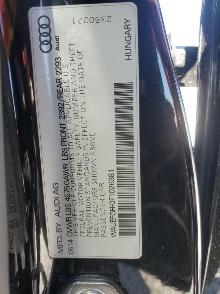 2015 Audi A3 Premium Plus VIN: WAUEFGFF0F1026381 Lot: 80723425