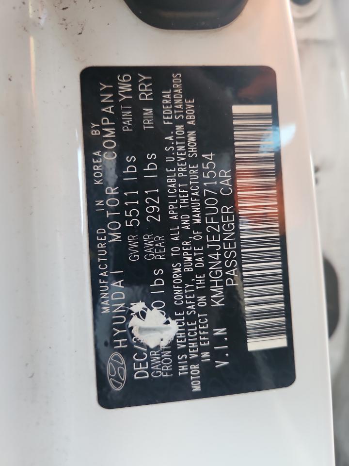 2015 Hyundai Genesis 3.8L VIN: KMHGN4JE2FU071554 Lot: 84771525