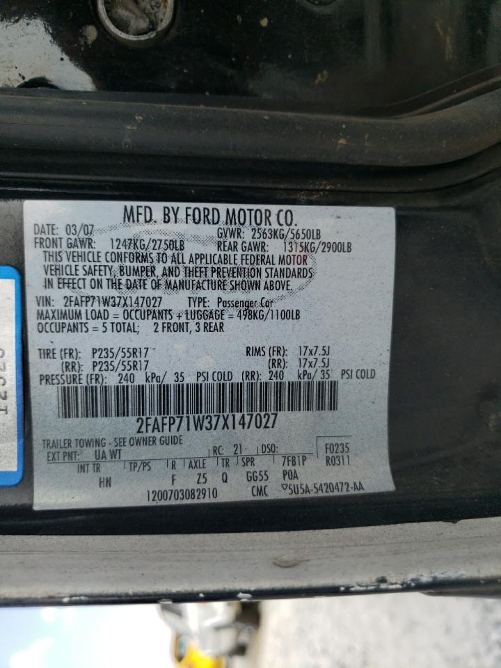 2007 Ford Crown Victoria Police Interceptor VIN: 2FAFP71W37X147027 Lot: 80832855