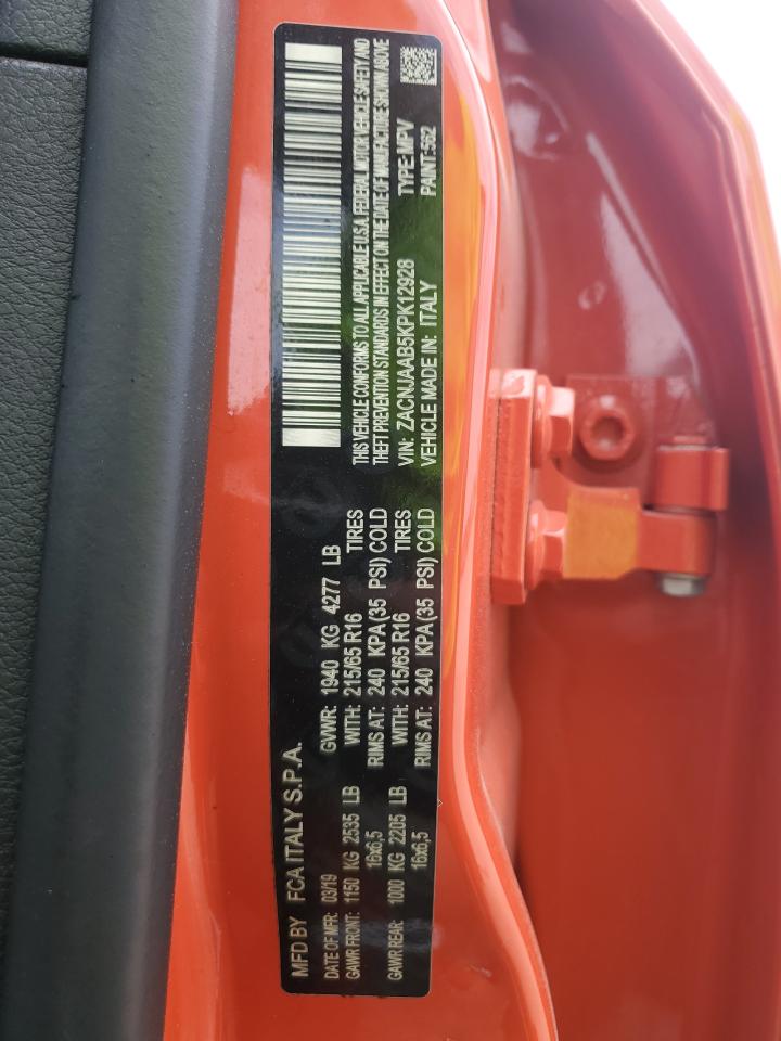 2019 Jeep Renegade Sport VIN: ZACNJAAB5KPK12928 Lot: 71044065