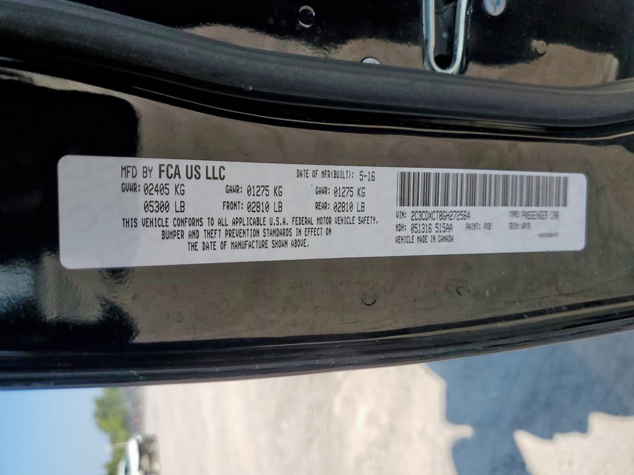 2016 Dodge Charger R/T VIN: 2C3CDXCT8GH272564 Lot: 71120975