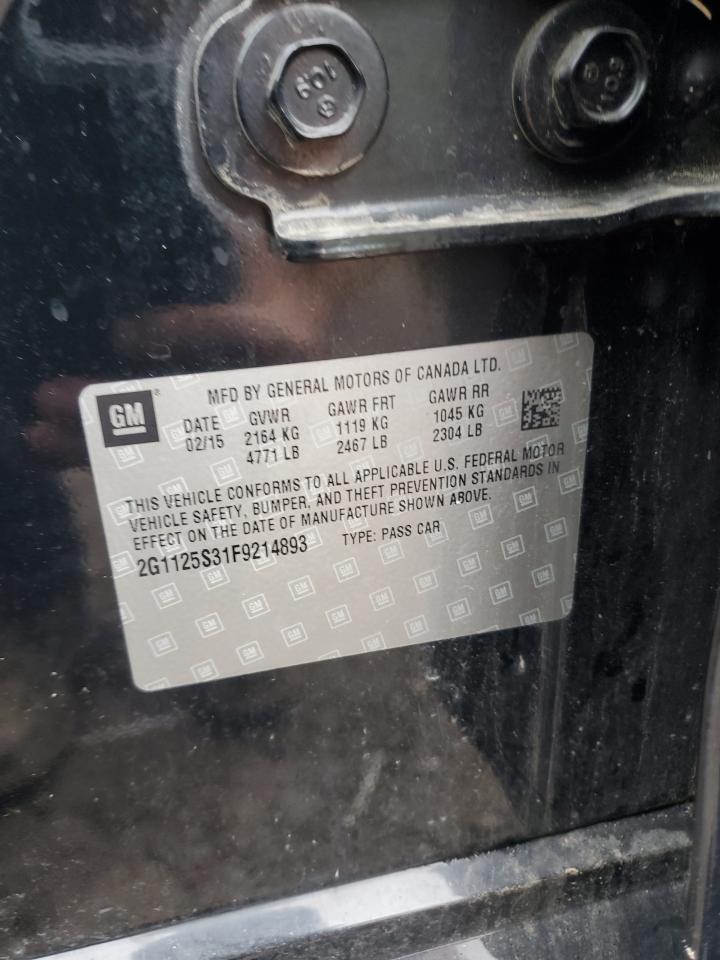 2015 Chevrolet Impala Lt VIN: 2G1125S31F9214893 Lot: 81795315