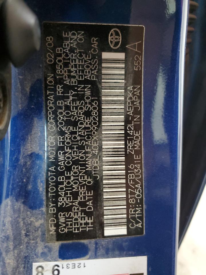 2009 Toyota Corolla Base VIN: JTDBL40EX99028061 Lot: 81408365