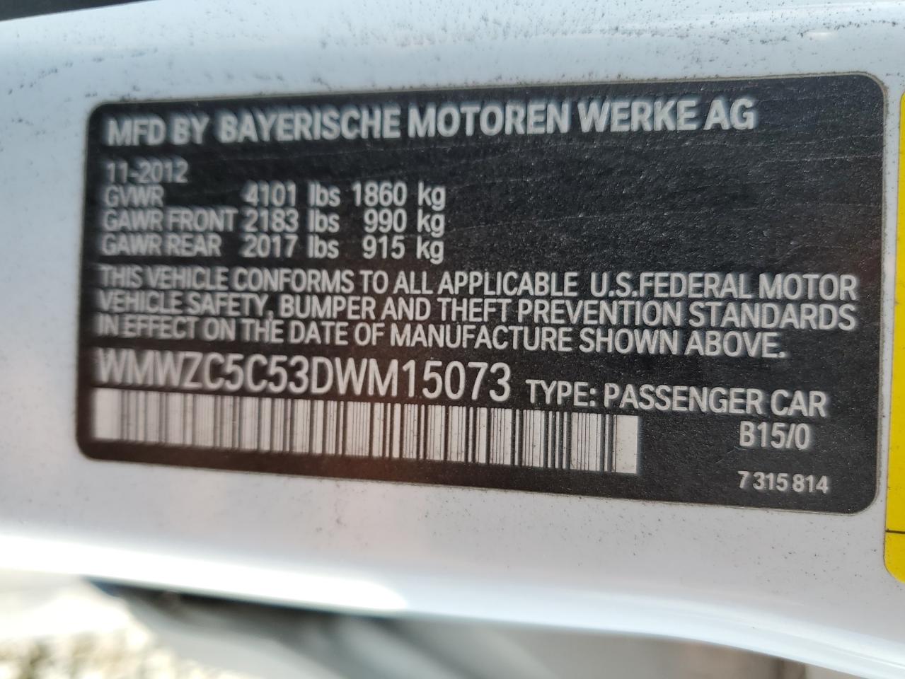 2013 Mini Cooper S Countryman VIN: WMWZC5C53DWM15073 Lot: 80684725
