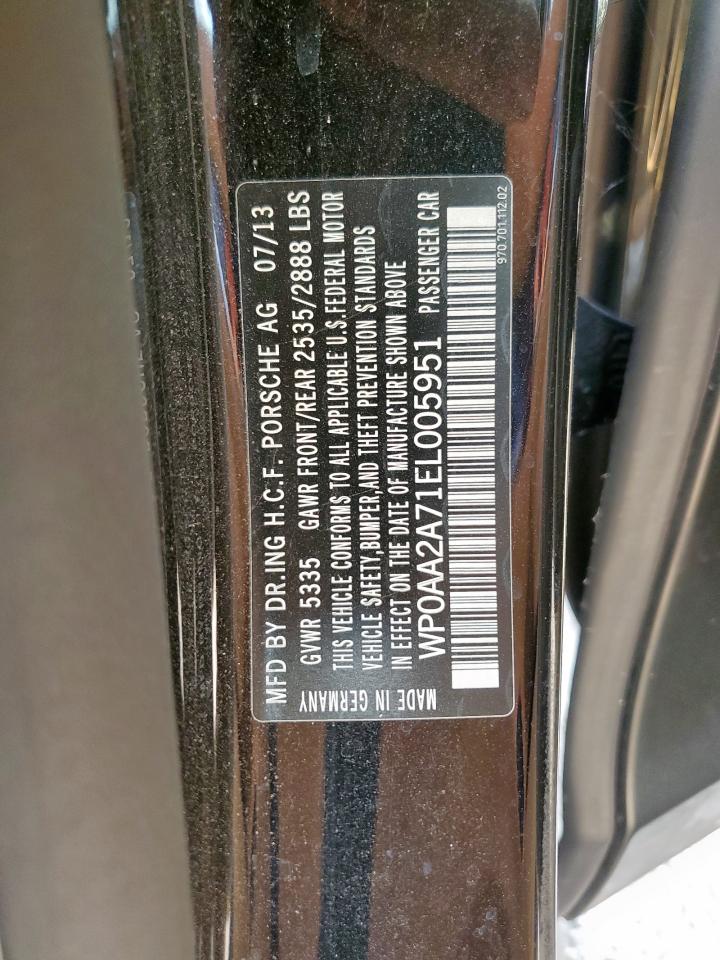 2014 Porsche Panamera 2 VIN: WP0AA2A71EL005951 Lot: 81316995
