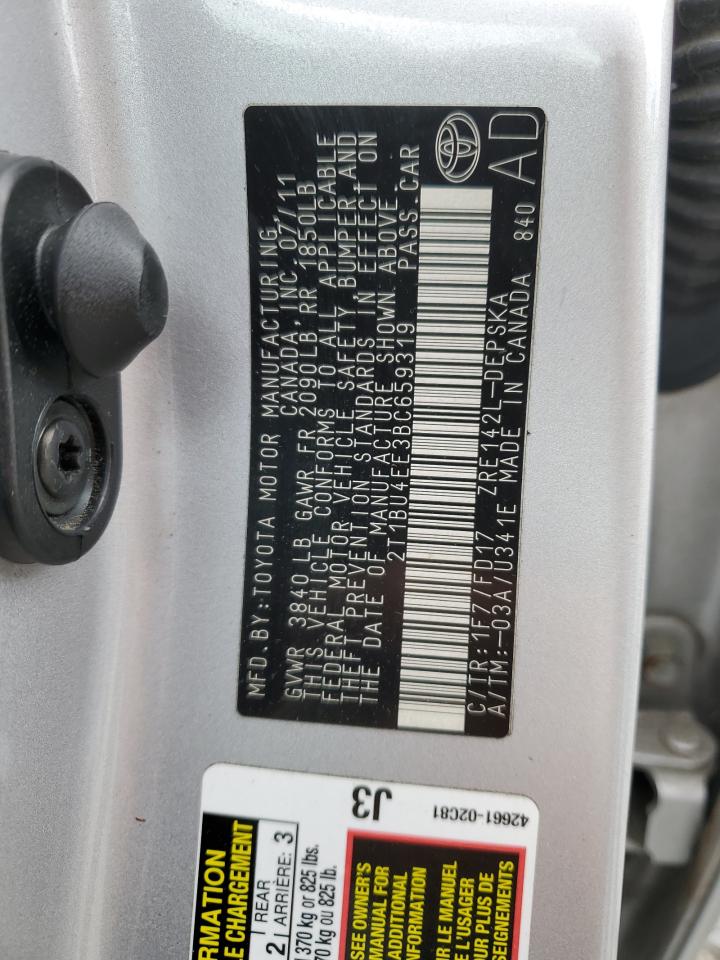 2011 Toyota Corolla Base VIN: 2T1BU4EE3BC659319 Lot: 81925435