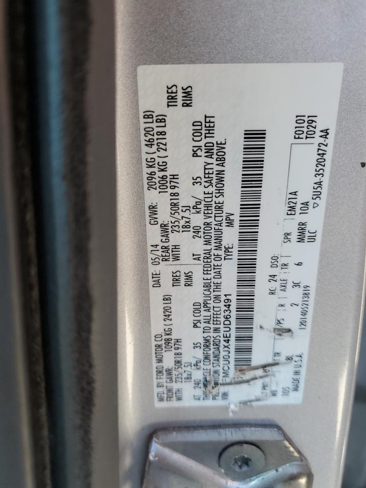 2014 Ford Escape Titanium VIN: 1FMCU0JX4EUD63491 Lot: 80121505