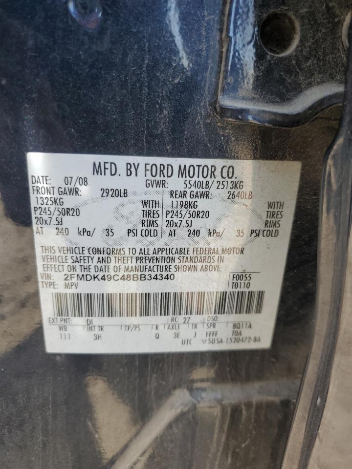 2008 Ford Edge Limited VIN: 2FMDK49C48BB34340 Lot: 81676615