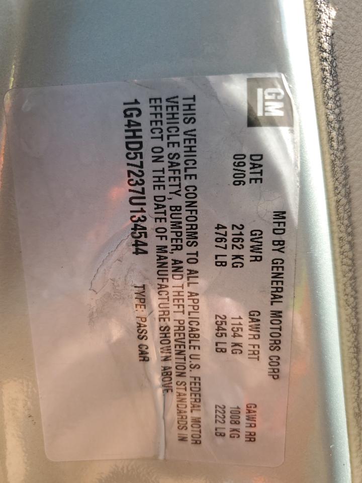 2007 Buick Lucerne Cxl VIN: 1G4HD57237U134544 Lot: 84546535