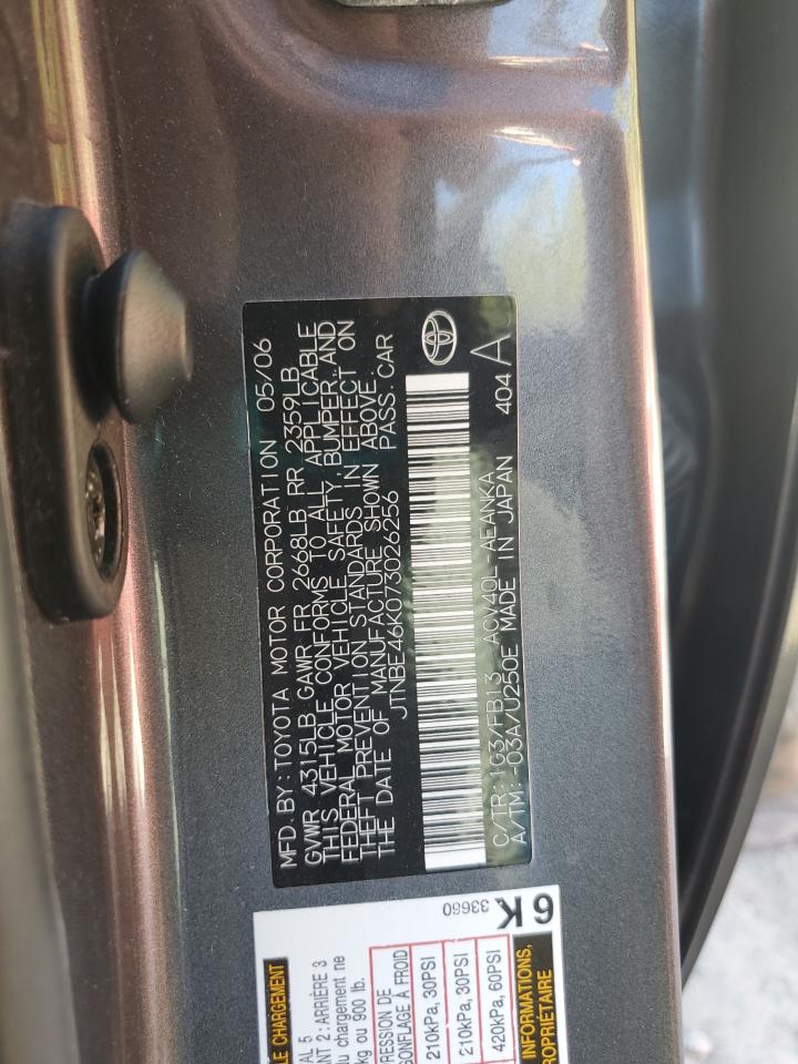 2007 Toyota Camry Ce VIN: JTNBE46K073026256 Lot: 84548615