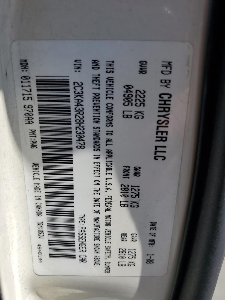 2008 Chrysler 300 Lx VIN: 2C3KA43R28H230478 Lot: 71520355