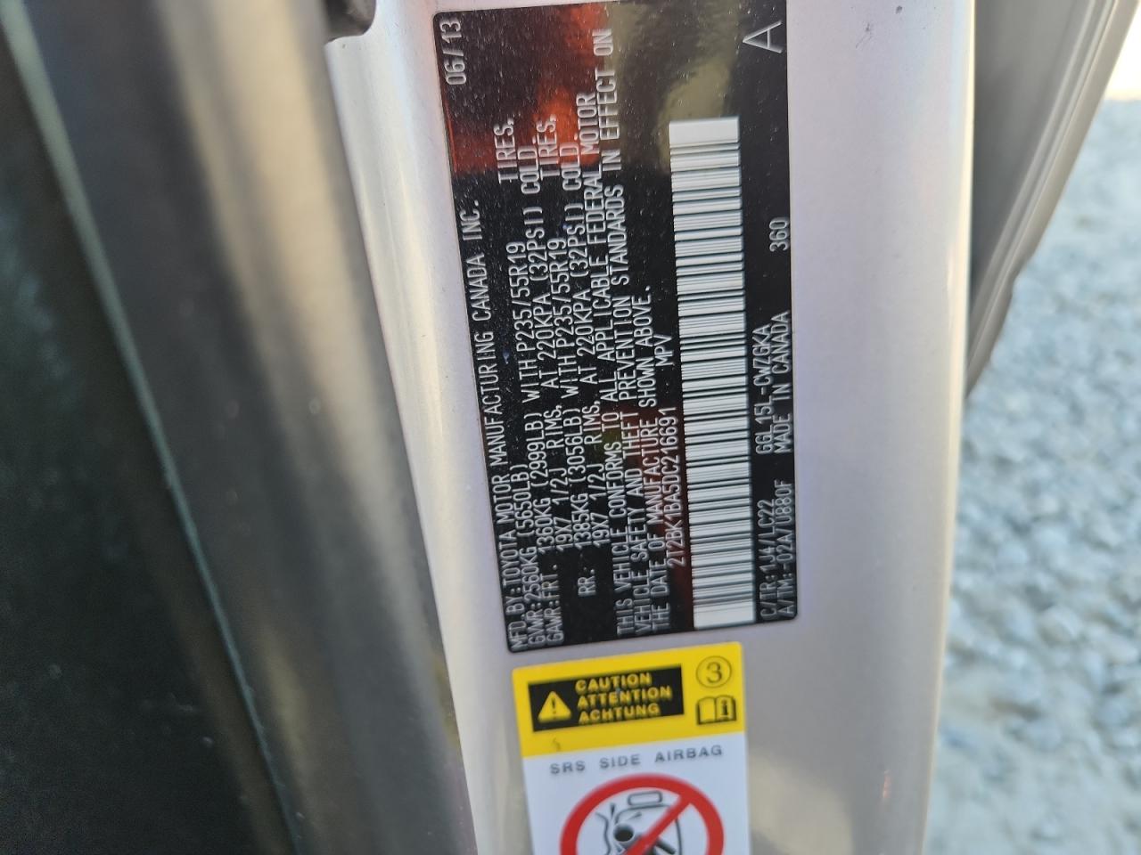 2013 Lexus Rx 350 Base VIN: 2T2BK1BA5DC216691 Lot: 80382285