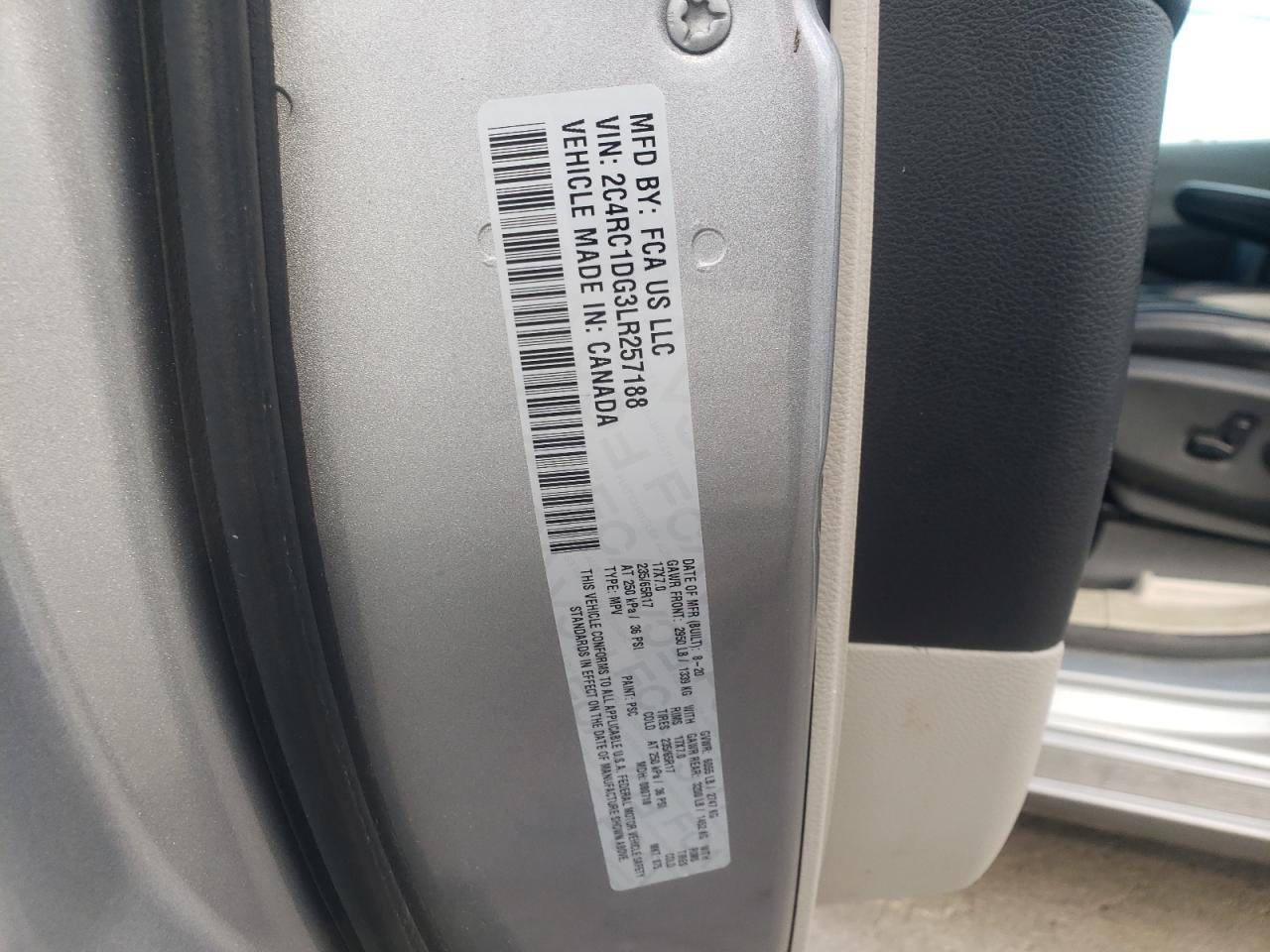 2020 Chrysler Voyager Lxi VIN: 2C4RC1DG3LR257188 Lot: 80942885