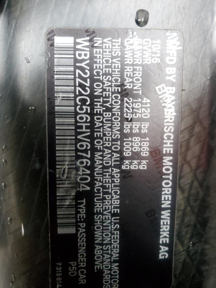 2017 BMW I8 VIN: WBY2Z2C56HV676404 Lot: 71388045
