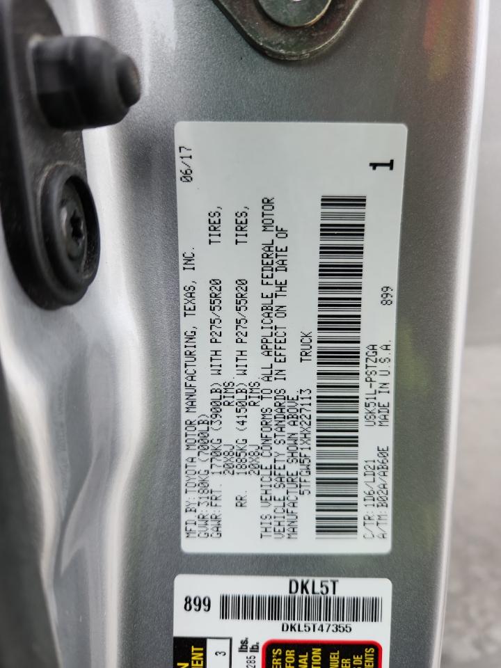 2017 Toyota Tundra Crewmax 1794 VIN: 5TFGW5F1XHX227113 Lot: 84618455