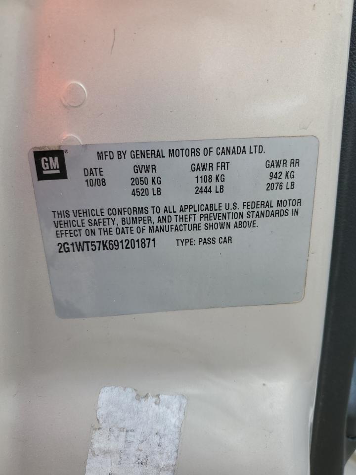 2009 Chevrolet Impala 1Lt VIN: 2G1WT57K691201871 Lot: 71361165